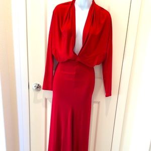 Long sexy red dress new size small